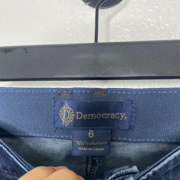Democracy Womens Jeans Size 6 High Rise Itty Bitty Boot Dark Wash Denim - Picture 3 of 13